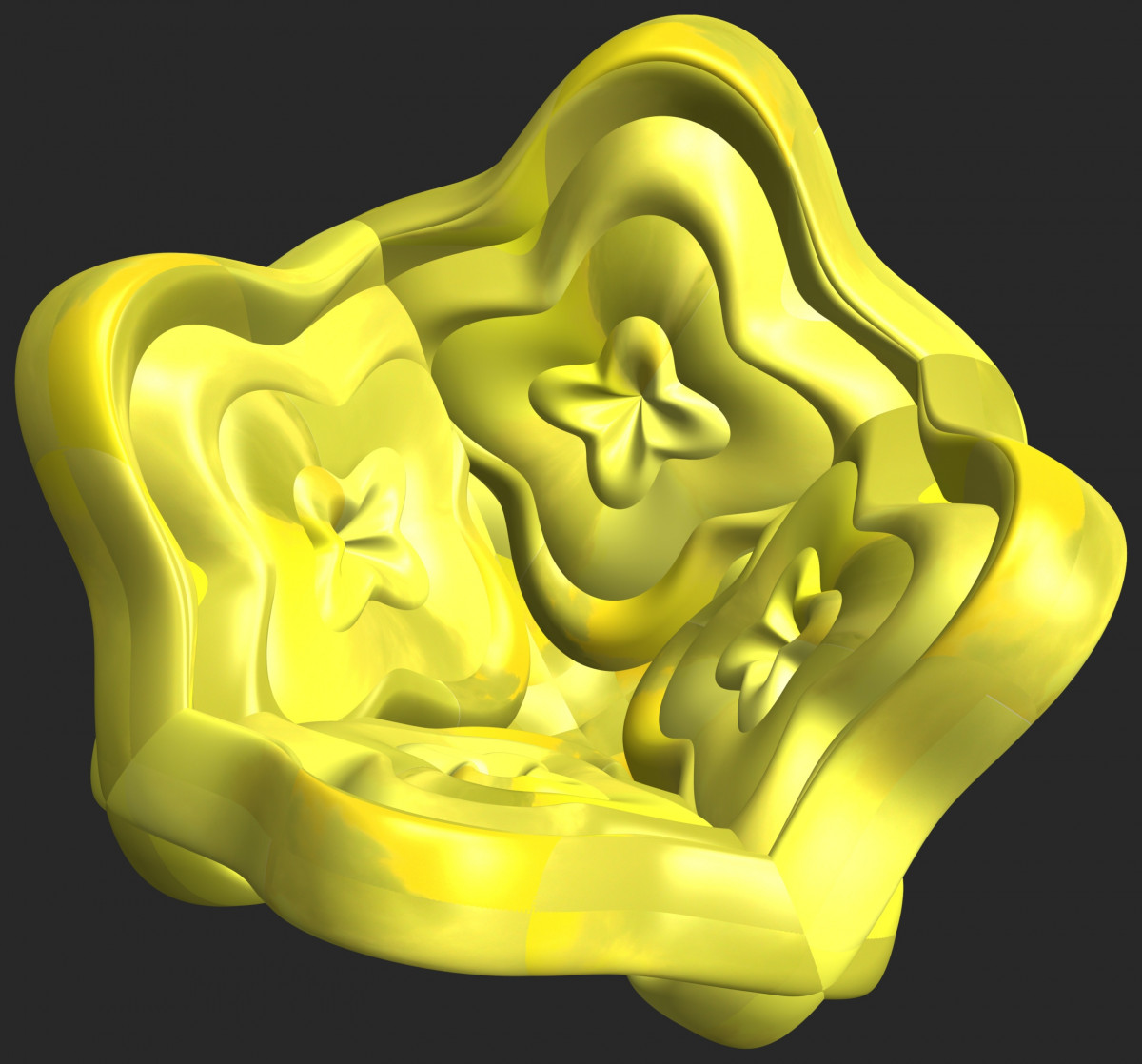 structuur, structuur, patroon, geel, menselijk lichaam, illustratie, ontwerp, symmetrie, 3d, grafisch, orgaan, tand, mathematica, cg, parametricplot3d, code, programma, algoritme, in kaart brengen, schijf